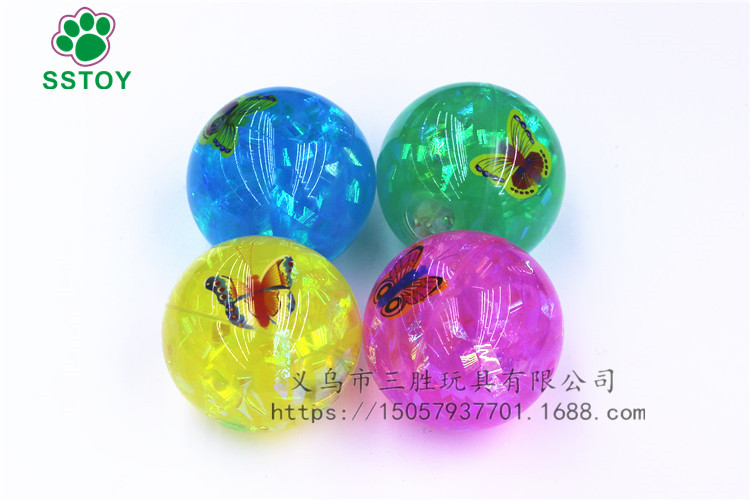 New style with rope butterfly crystal ball children fitness ball illusory color luminescent ball toys gifts