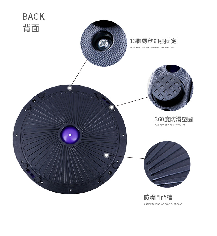 Exclusive for Cross-Border 58cm Wave Velocity Ball Fitness Ball Balance Half-Ball Yoga Instrument Thickening Training Hemisphere Factory Customization
