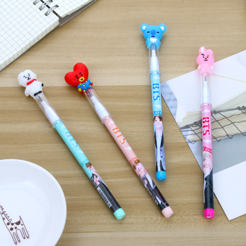 Creative Cartoon Animal BTS Pencil Sharpening-Free Pencil Cute Propelling Pencil Primary School Student Cartoon Bullet