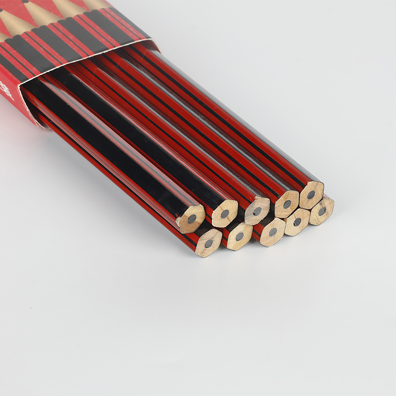 Boutique Red and Black Strip Student Pencil Environmental Protection Non-Lead-Poisonous HB Pencil Authentic Student Pencil Stationery Shop