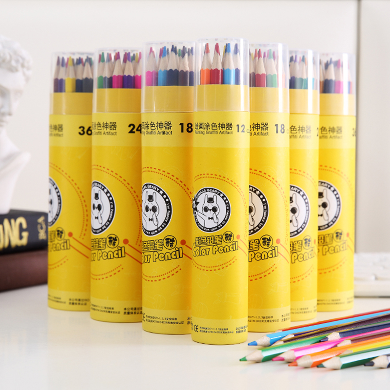 Student Children Color Pencil Art Supplies 12 Color 18 Color 24 Color 36 Color Multicolor Drawing Color Bottled Pencil