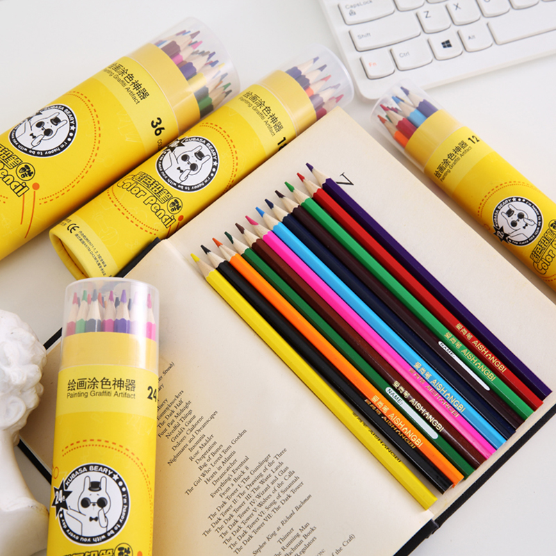 Student Children Color Pencil Art Supplies 12 Color 18 Color 24 Color 36 Color Multicolor Drawing Color Bottled Pencil