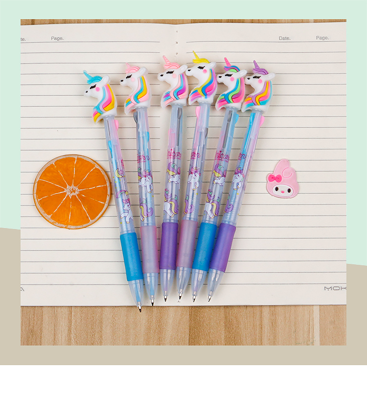 Creative Cartoon Red Blue Black Triple-Color Eyeshadow Pencil Cartoon Cute Ballpoint Pen Graffiti Pen Student Stationery 0.5mm Ballpoint Pen