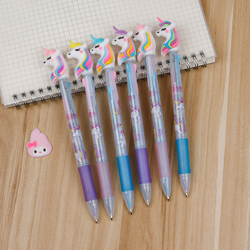 Creative Cartoon Red Blue Black Triple-Color Eyeshadow Pencil Cartoon Cute Ballpoint Pen Graffiti Pen Student Stationery 0.5mm Ballpoint Pen