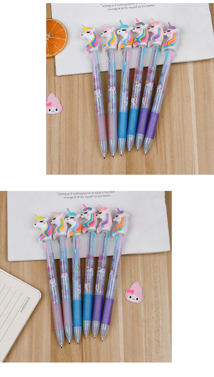 Creative Cartoon Red Blue Black Triple-Color Eyeshadow Pencil Cartoon Cute Ballpoint Pen Graffiti Pen Student Stationery 0.5mm Ballpoint Pen