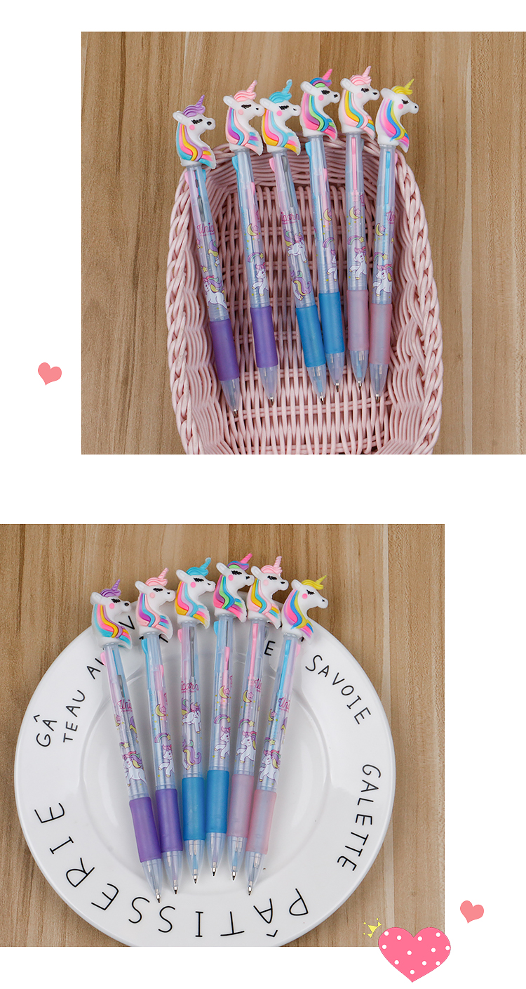 Creative Cartoon Red Blue Black Triple-Color Eyeshadow Pencil Cartoon Cute Ballpoint Pen Graffiti Pen Student Stationery 0.5mm Ballpoint Pen