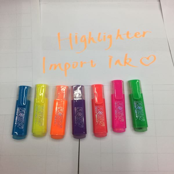 Fluorescent pen made of ink made of new fluorescent ink raw materials easy to rub, color