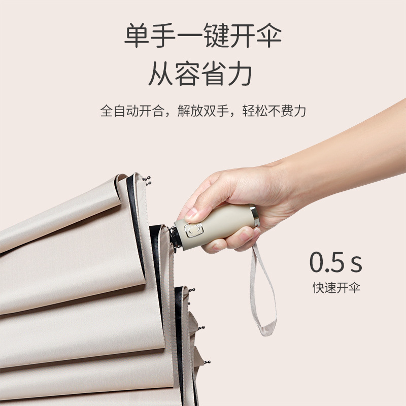 New Automatic Folding Umbrella Men Large Size Double Women&#039;s Dual-Use Sun-Proof UV Protection Advertising Umbrella