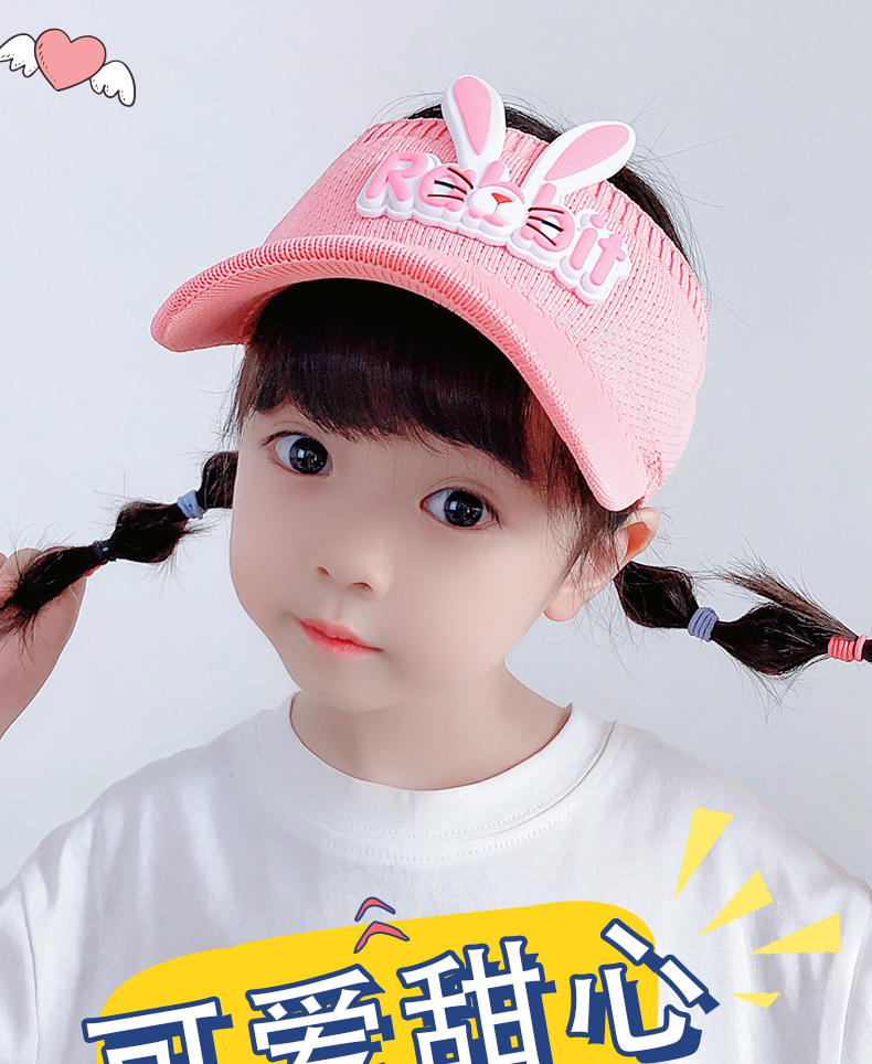 Children's Visor Cap Girls' Cartoon Sun Hat Children's Summer UV Protection Big Brim Sun-Proof Baby's Sun Hat