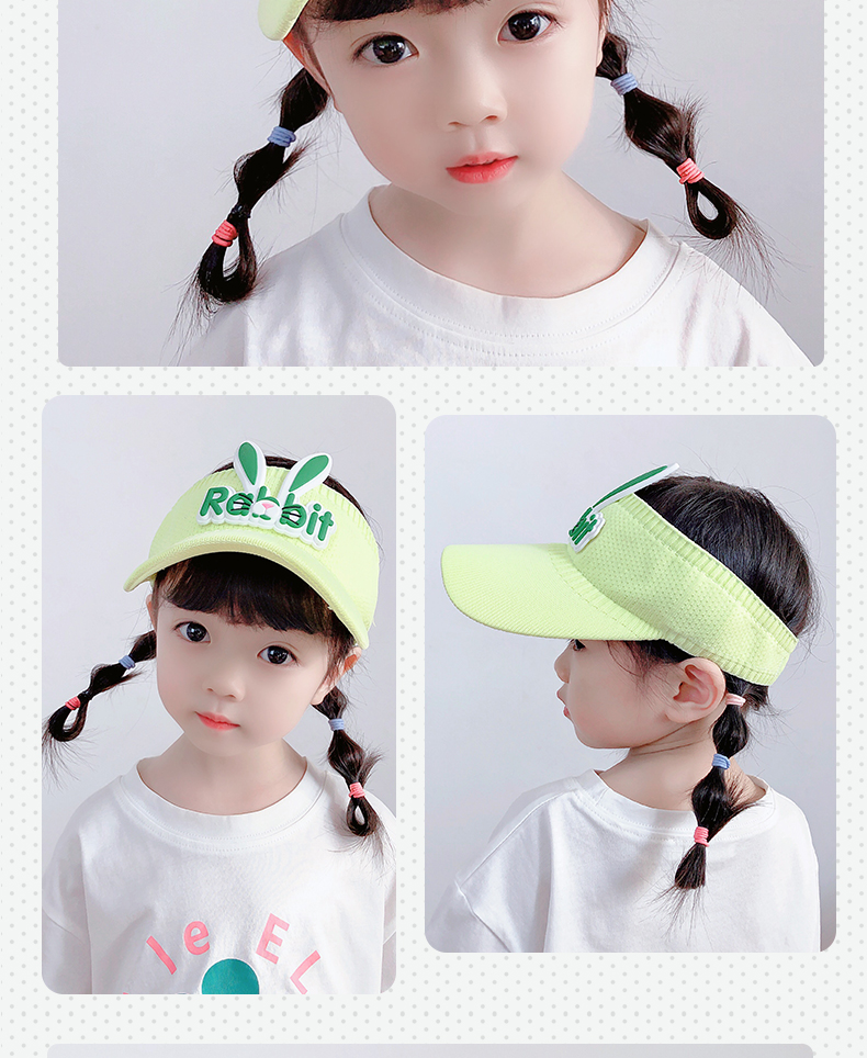 Children's Visor Cap Girls' Cartoon Sun Hat Children's Summer UV Protection Big Brim Sun-Proof Baby's Sun Hat