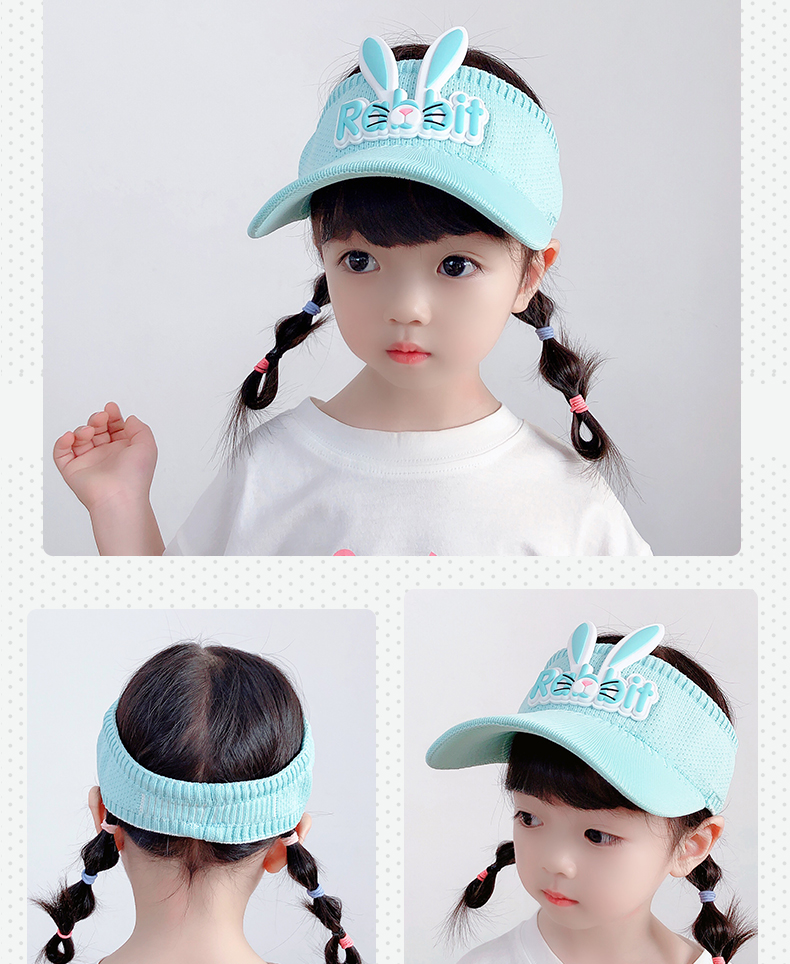 Children's Visor Cap Girls' Cartoon Sun Hat Children's Summer UV Protection Big Brim Sun-Proof Baby's Sun Hat