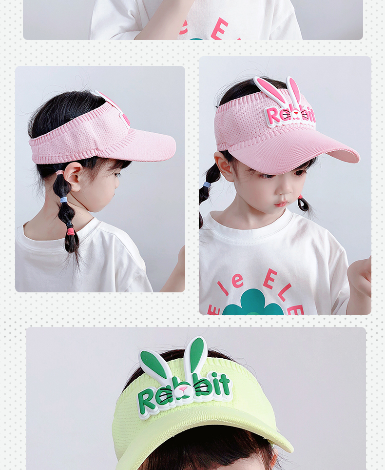 Children's Visor Cap Girls' Cartoon Sun Hat Children's Summer UV Protection Big Brim Sun-Proof Baby's Sun Hat