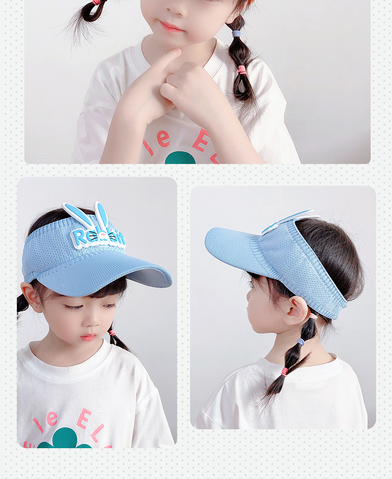 Children's Visor Cap Girls' Cartoon Sun Hat Children's Summer UV Protection Big Brim Sun-Proof Baby's Sun Hat