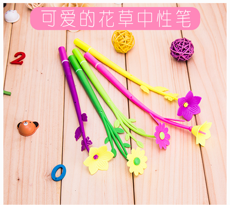 Korean Office Supplies Creative Gel Pen Cute Flower Pen Fresh Flower Black Gel Ink Pen Wholesale for Students Korean Office Supplies Creative Gel Pen Cute Flower Pen Fresh Flower Black Gel Ink Pen Wholesale for Students