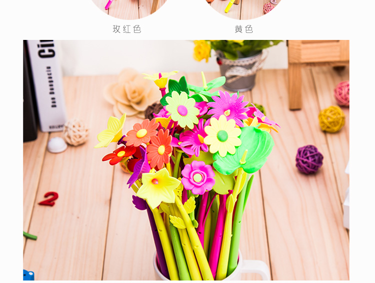 Korean Office Supplies Creative Gel Pen Cute Flower Pen Fresh Flower Black Gel Ink Pen Wholesale for Students Korean Office Supplies Creative Gel Pen Cute Flower Pen Fresh Flower Black Gel Ink Pen Wholesale for Students