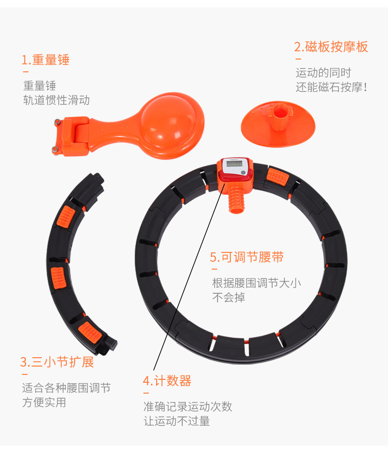 Lazy Smart Hula Hoop Belly Contracting Beauty Waist Increasing Female TikTok Same Style Will Not Fall off Hula Hoop Belly Contracting Adult and Children