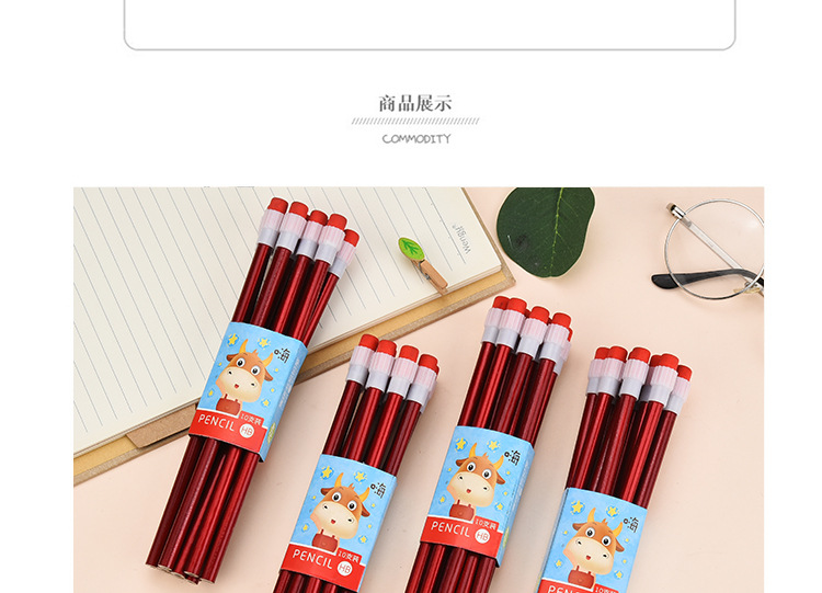 Shunfu New High-End Children Student Writing Pure Red round Brush Pot Big Leather Tip HB Pencil Wholesale Factory Direct Sales Shunfu New High-End Children Student Writing Pure Red round Brush Pot Big Leather Tip HB Pencil Wholesale Factory Direct Sales