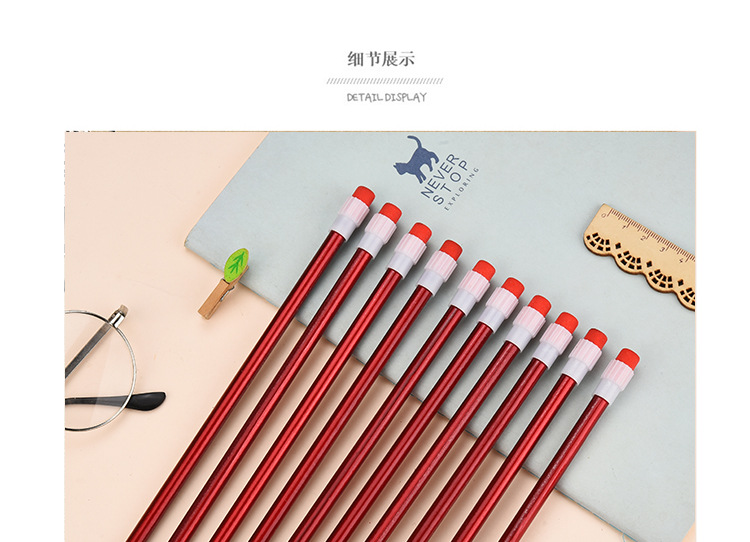 Shunfu New High-End Children Student Writing Pure Red round Brush Pot Big Leather Tip HB Pencil Wholesale Factory Direct Sales Shunfu New High-End Children Student Writing Pure Red round Brush Pot Big Leather Tip HB Pencil Wholesale Factory Direct Sales