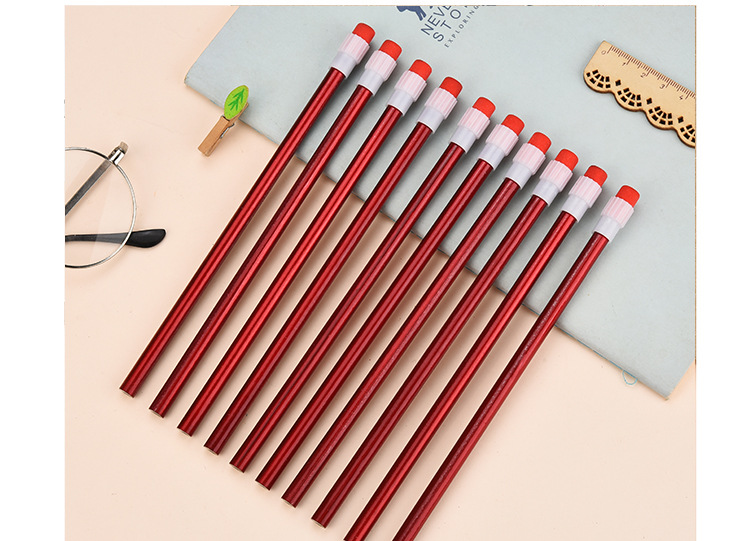 Shunfu New High-End Children Student Writing Pure Red round Brush Pot Big Leather Tip HB Pencil Wholesale Factory Direct Sales Shunfu New High-End Children Student Writing Pure Red round Brush Pot Big Leather Tip HB Pencil Wholesale Factory Direct Sales
