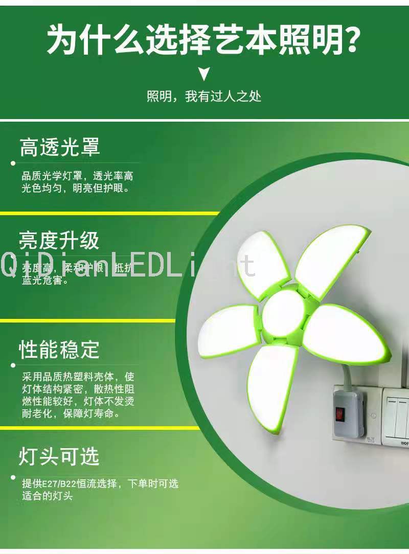 Led Rugby Five-Leaf Folding Bulb LED Bulb Wide Pressure Lamp Indoor 360-Degree Lighting Led Rugby Five-Leaf Folding Bulb LED Bulb Wide Pressure Lamp Indoor 360-Degree Lighting