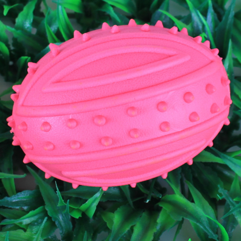 Pet TPR Rubber Toy Sounding Rugby Belt Whistle Molar Gnawing Dog Toy Teddy/Golden Retriever Toy