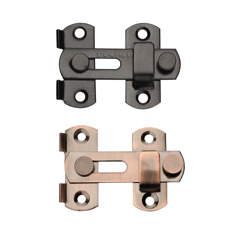 Thickened Stainless Steel Door Latch Safety Bolt Sliding Door Flat Buckle Latch Anti-Theft Clasp Lock Hardware Wholesale