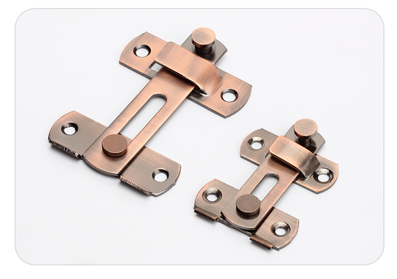 Thickened Stainless Steel Door Latch Safety Bolt Sliding Door Flat Buckle Latch Anti-Theft Clasp Lock Hardware Wholesale