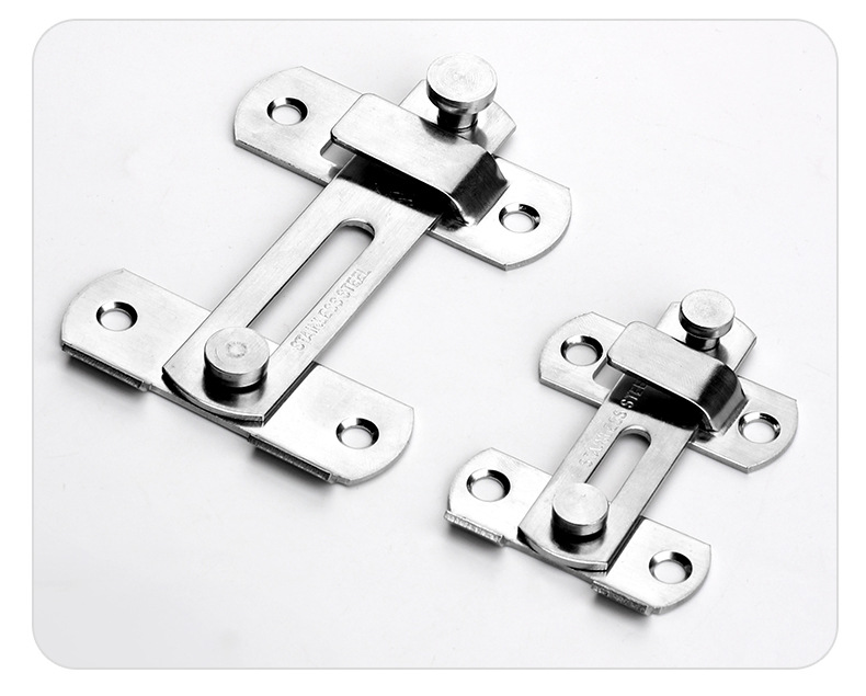 Thickened Stainless Steel Door Latch Safety Bolt Sliding Door Flat Buckle Latch Anti-Theft Clasp Lock Hardware Wholesale