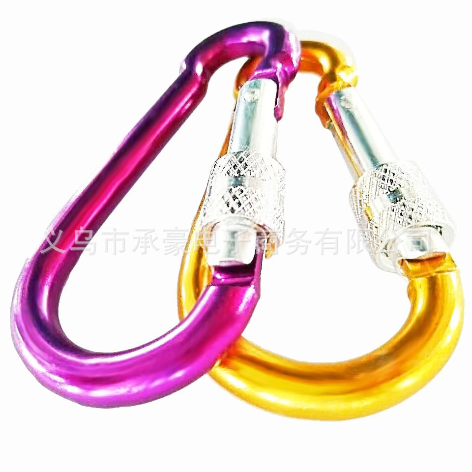Manufacturers direct sales hoist aluminum alloy mountaineering buckle outdoor safety quick hanging multifunctional lock thread buckle wholesale