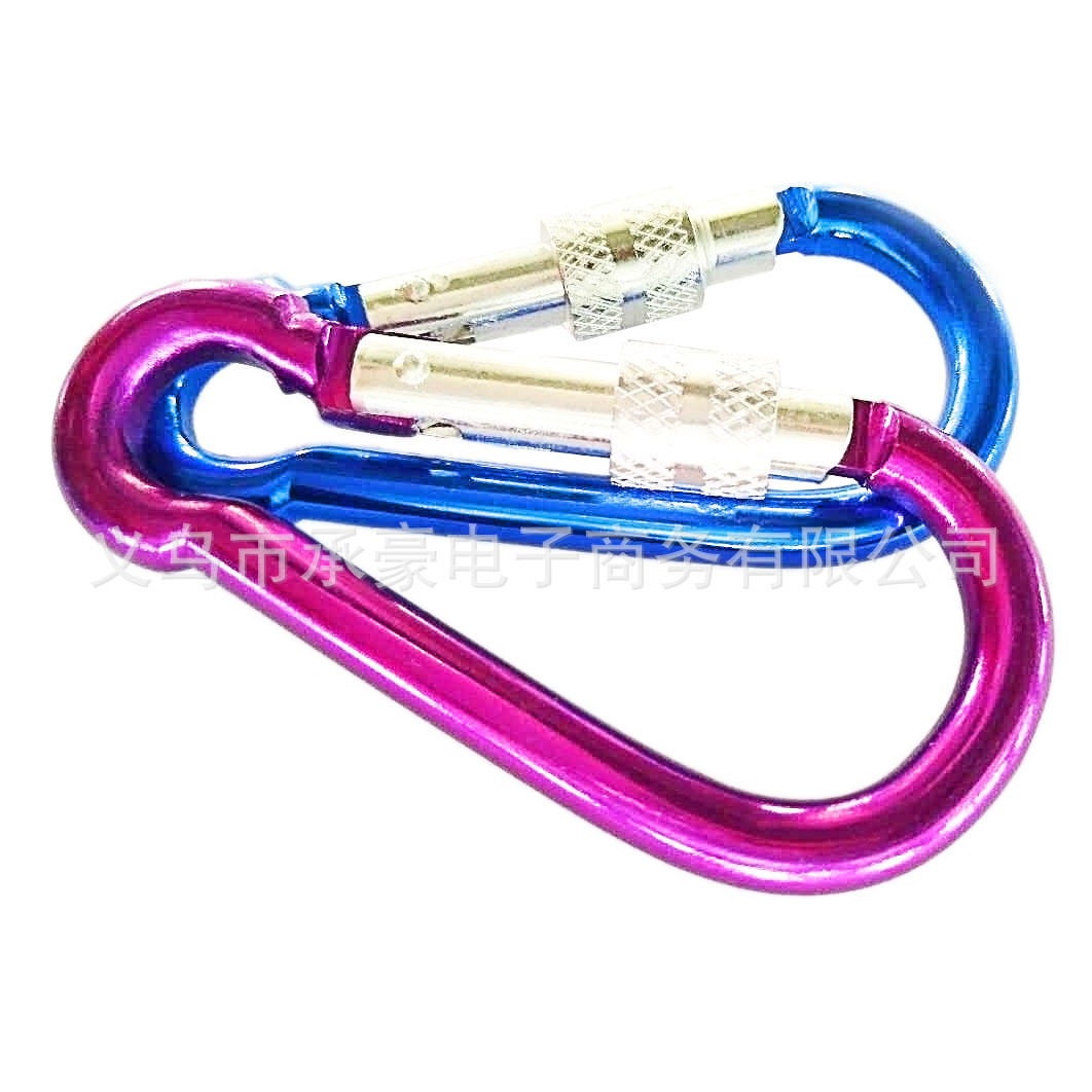 Manufacturers direct sales hoist aluminum alloy mountaineering buckle outdoor safety quick hanging multifunctional lock thread buckle wholesale