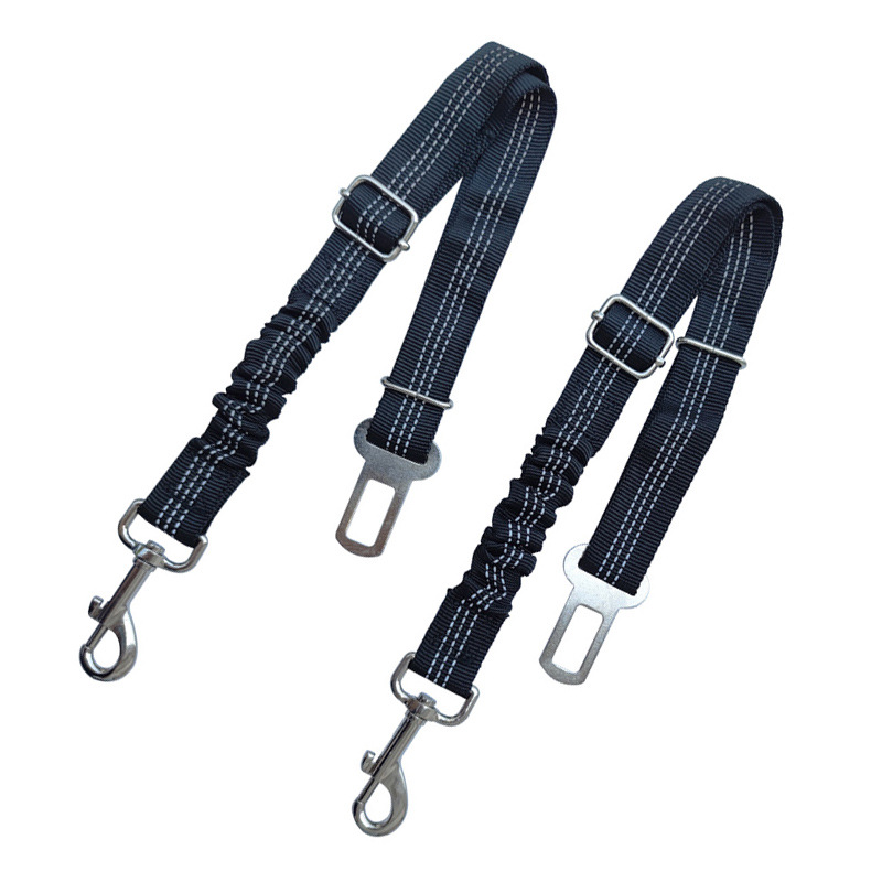 Car Reflective Seatbelt Elastic Leash Metal Buckle Belt Car Safety Belt for Pet Dog Chain