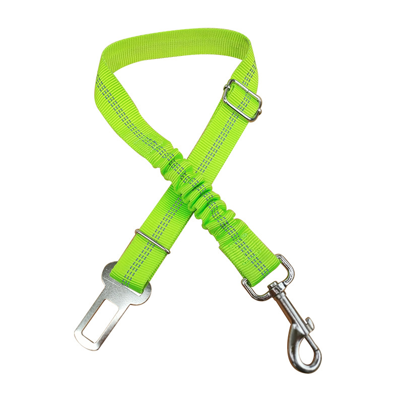 Car Reflective Seatbelt Elastic Leash Metal Buckle Belt Car Safety Belt for Pet Dog Chain
