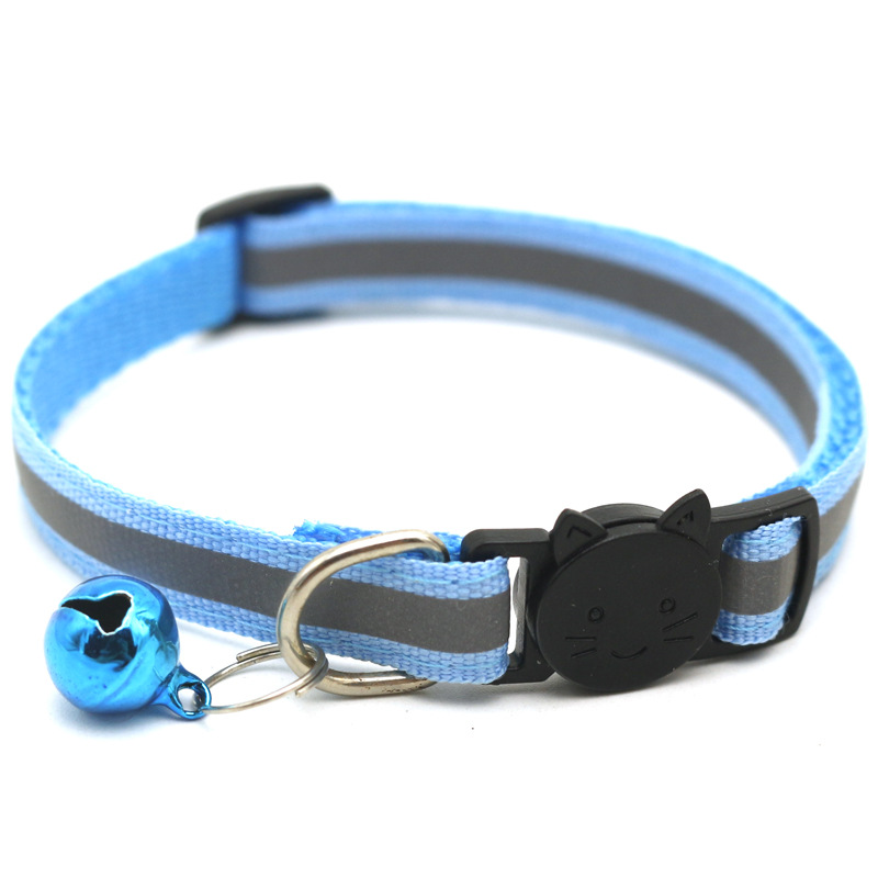 Cross-Border Hot Pet Reflective Safety Cat Buckle Collar Separated Cat Dog Bell Collar Factory Promotion