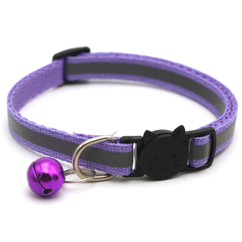 Cross-Border Hot Pet Reflective Safety Cat Buckle Collar Separated Cat Dog Bell Collar Factory Promotion