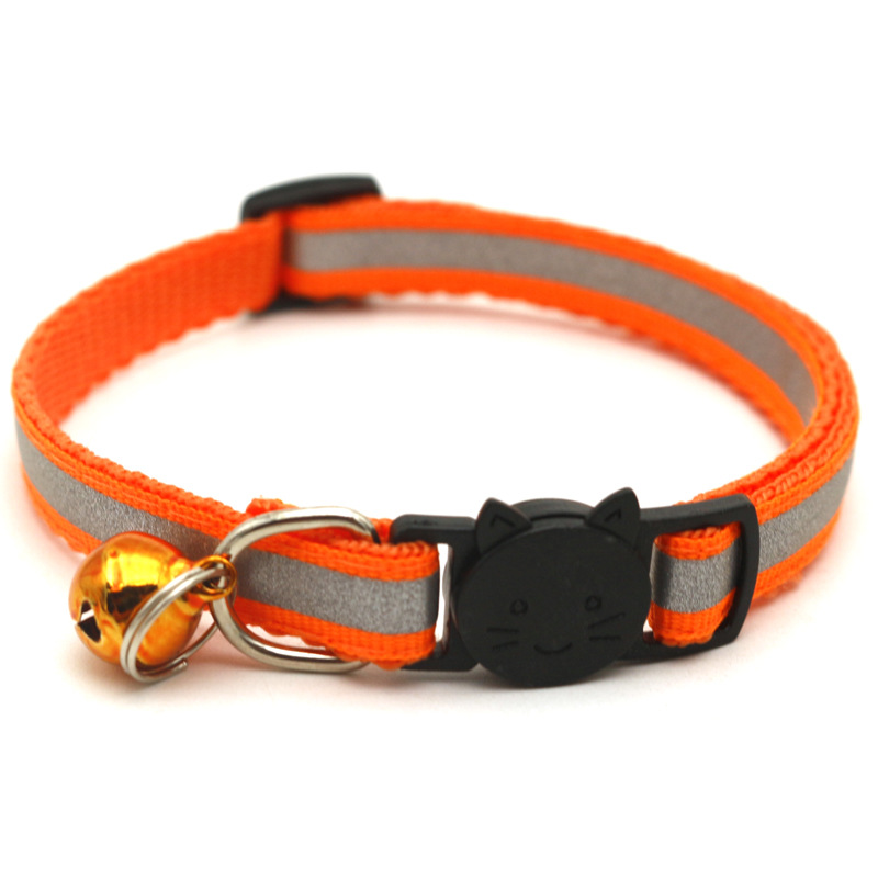 Cross-Border Hot Pet Reflective Safety Cat Buckle Collar Separated Cat Dog Bell Collar Factory Promotion