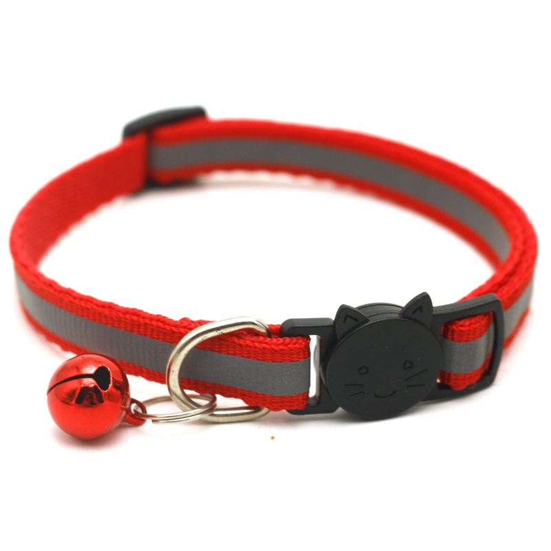 Cross-Border Hot Pet Reflective Safety Cat Buckle Collar Separated Cat Dog Bell Collar Factory Promotion