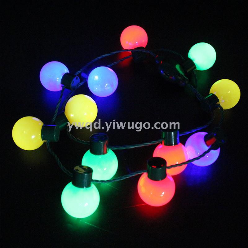 ZD Factory Direct Sales Halloween Christmas Foreign Trade Popular Style LED Light Bulb Necklace Safety Buckle Light Cable