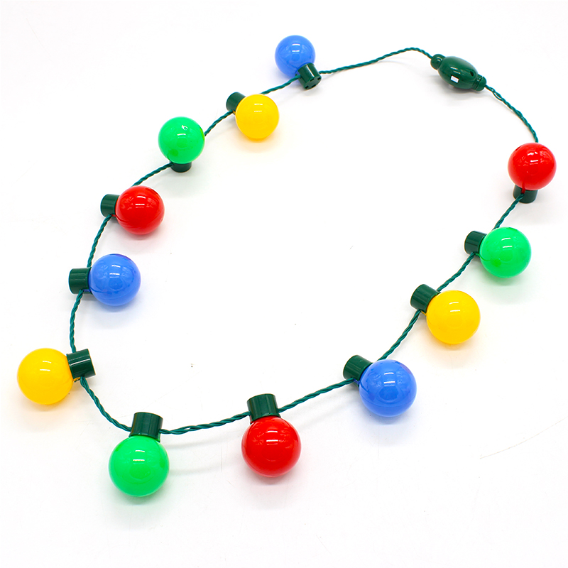 ZD Factory Direct Sales Halloween Christmas Foreign Trade Popular Style LED Light Bulb Necklace Safety Buckle Light Cable