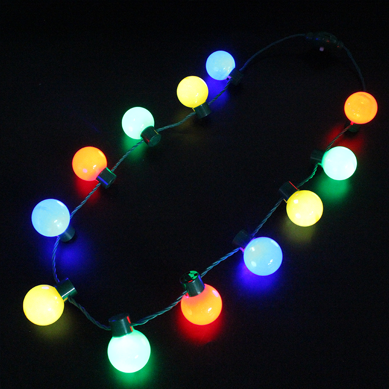ZD Factory Direct Sales Halloween Christmas Foreign Trade Popular Style LED Light Bulb Necklace Safety Buckle Light Cable