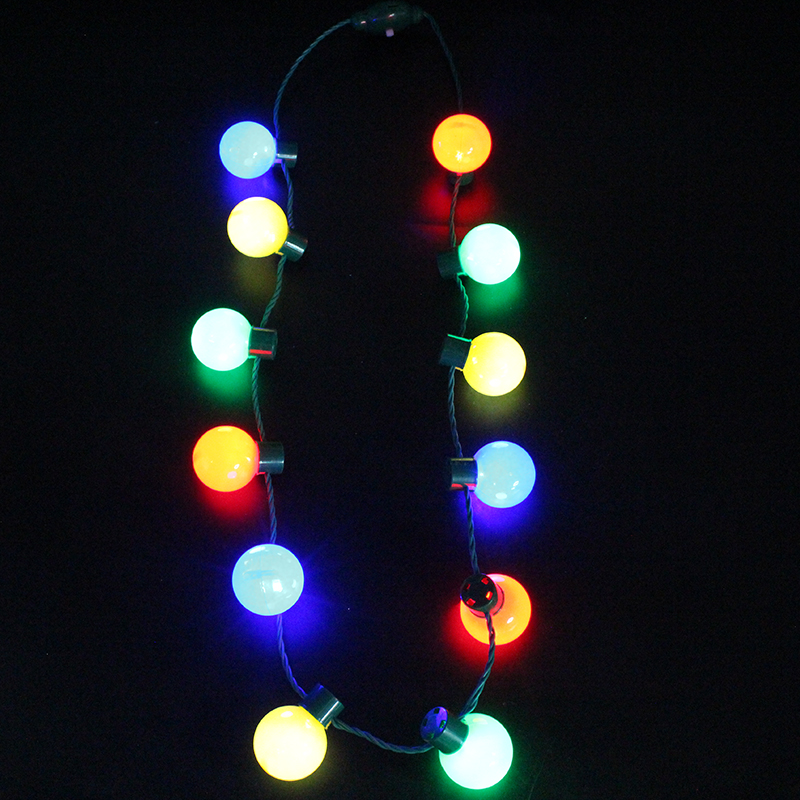 ZD Factory Direct Sales Halloween Christmas Foreign Trade Popular Style LED Light Bulb Necklace Safety Buckle Light Cable
