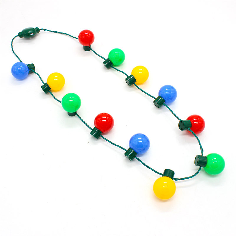 ZD Factory Direct Sales Halloween Christmas Foreign Trade Popular Style LED Light Bulb Necklace Safety Buckle Light Cable