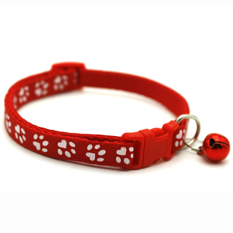 Pet Patch Bell Collar Dog Cat Single Footprint Safety Buckle Collar Cat Buckle Collar Retractable Dog Chain