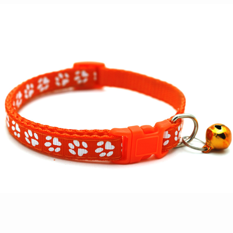 Pet Patch Bell Collar Dog Cat Single Footprint Safety Buckle Collar Cat Buckle Collar Retractable Dog Chain