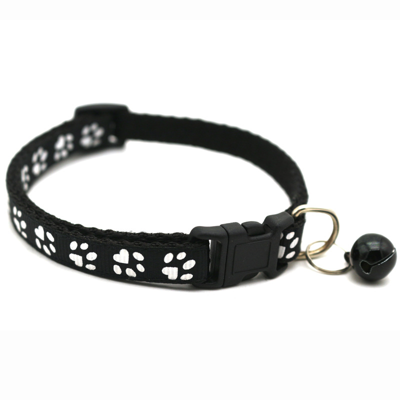 Pet Patch Bell Collar Dog Cat Single Footprint Safety Buckle Collar Cat Buckle Collar Retractable Dog Chain