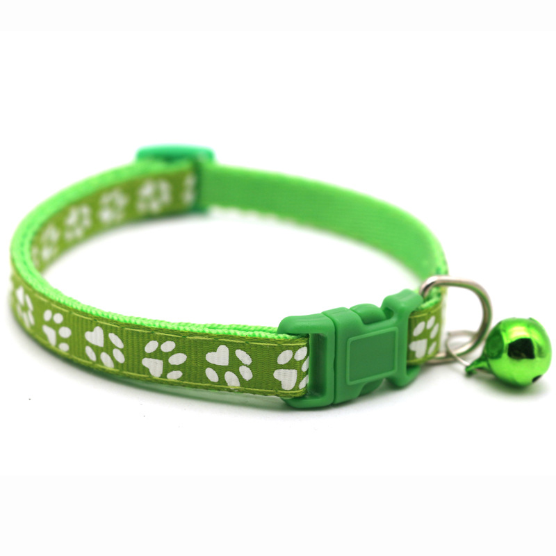 Pet Patch Bell Collar Dog Cat Single Footprint Safety Buckle Collar Cat Buckle Collar Retractable Dog Chain