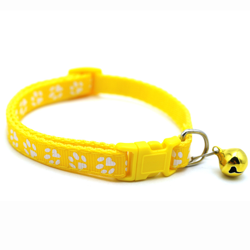 Pet Patch Bell Collar Dog Cat Single Footprint Safety Buckle Collar Cat Buckle Collar Retractable Dog Chain
