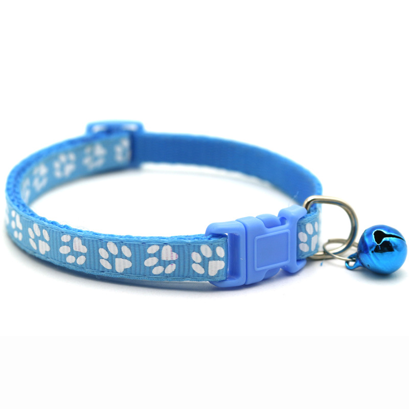 Pet Patch Bell Collar Dog Cat Single Footprint Safety Buckle Collar Cat Buckle Collar Retractable Dog Chain