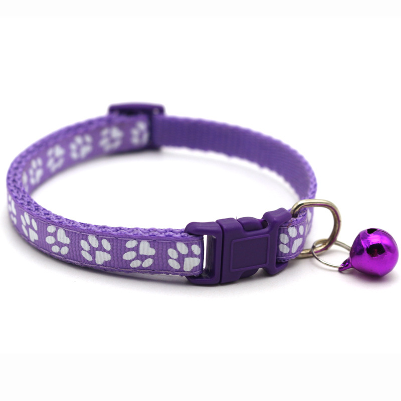 Pet Patch Bell Collar Dog Cat Single Footprint Safety Buckle Collar Cat Buckle Collar Retractable Dog Chain