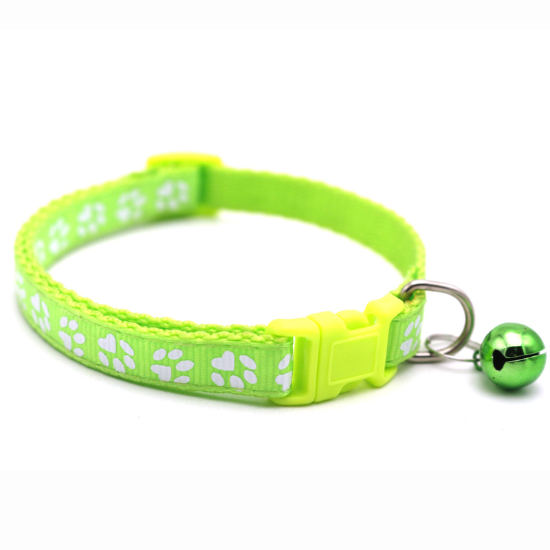 Pet Patch Bell Collar Dog Cat Single Footprint Safety Buckle Collar Cat Buckle Collar Retractable Dog Chain