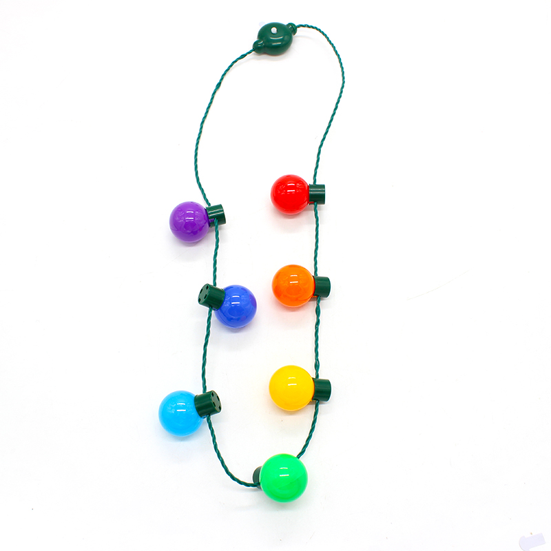 ZD Factory Direct Sales Bulb Necklace Halloween Christmas Led Glowing Necklace Super Bright Safety Buckle Light Cable
